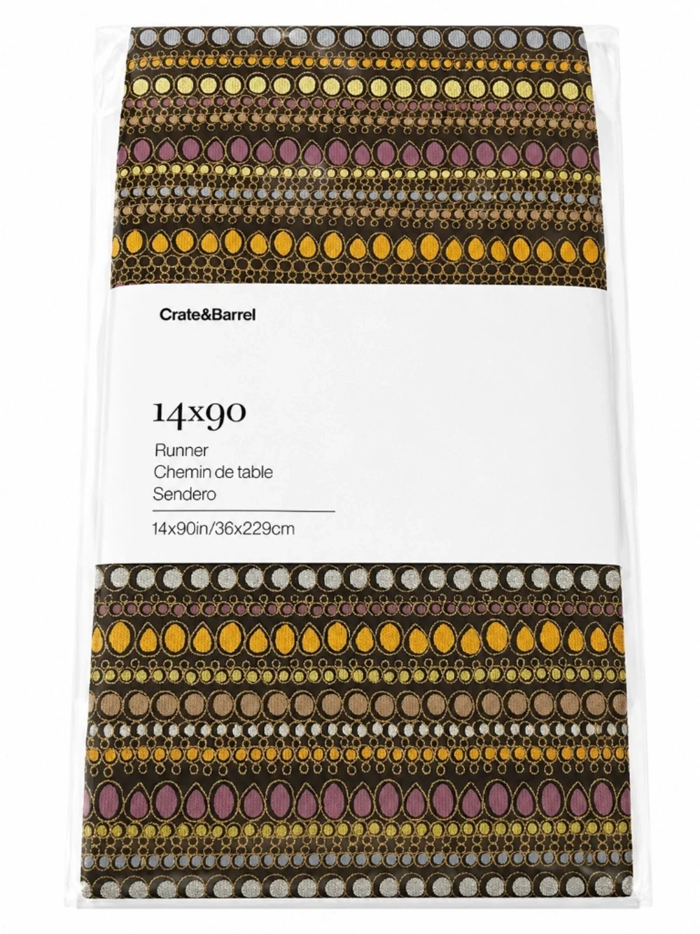 Crate & Barrel Geometric Print Table Runner